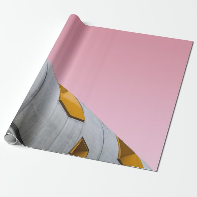 PAPEL DE PRESENTE FOTOGRAFIA BAIXA DO ÂNGULO DA CONSTRUÇÃO DE CINZAS (Desenrolado)