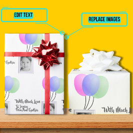 Papel De Presente Fotografia com Balões