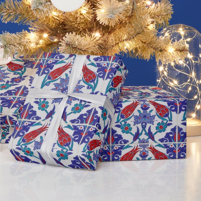 Papel De Presente Fotografia de Tulipas e Flores Rosa (Feriados)