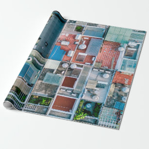 PAPEL DE PRESENTE FOTOGRAFIA DE VISTA AERIAL DAS CASAS