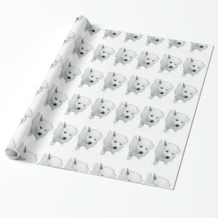 Papel De Presente Fotografia do Fluffy White Puppy
