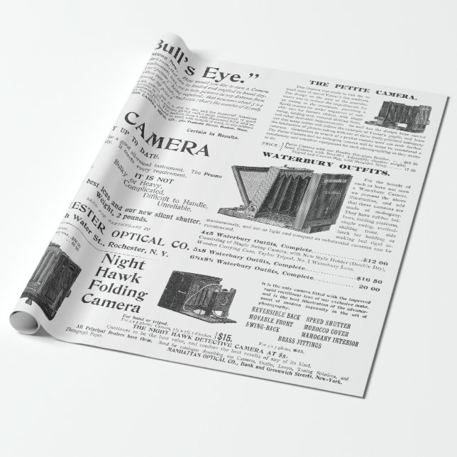 Papel De Presente Fotografia Fabulosa de Câmara Antica (Desenrolado)