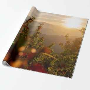 PAPEL DE PRESENTE FOTOGRAFIA NATUREZA DE ÁRVORES VERDES COM SOBREPO