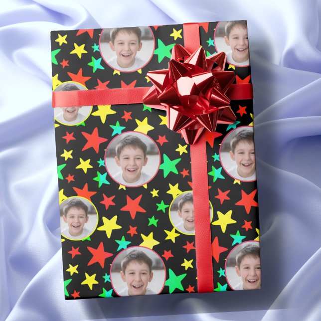 Papel De Presente Fotografia personalizada Estrelas de logotipo pers (Criador carregado)