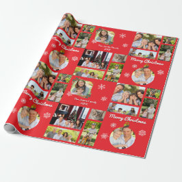 Papel De Presente Fotos da Família Feliz Natal Personalizado