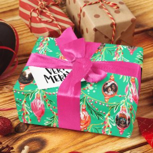 Papel De Presente Fotos de Família Enfeite de Natal Kitsch