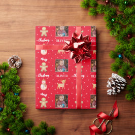 Papel De Presente Fotos de Papai Noel de Rena Fofo Natal Férias