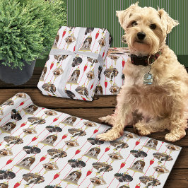 Papel De Presente Fotos Personalizadas de Ornamentos de Natal Feliz