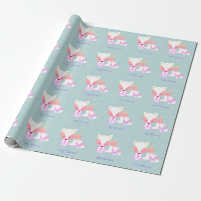 Papel De Presente Fox e Chá de fraldas de Raposa (Desenrolado)