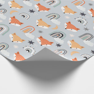 Papel De Presente Fox e Rainbows