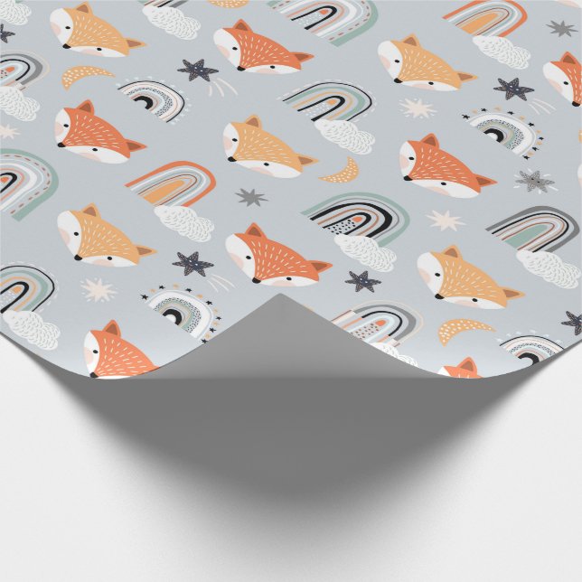 Papel De Presente Fox e Rainbows (Ponta)