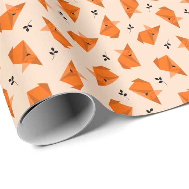 Papel De Presente Fox Origami (Ponta do rolo)