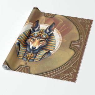 Papel De Presente Fox Retrato de Steampunk Anubis