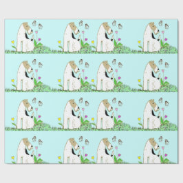 Papel De Presente Fox Terrier & borboleta do fio