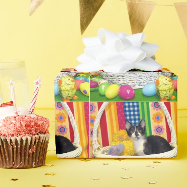 Papel De Presente Foxi Moxi - Desejos de Páscoa de Gato/Gato (Festa de aniversário)