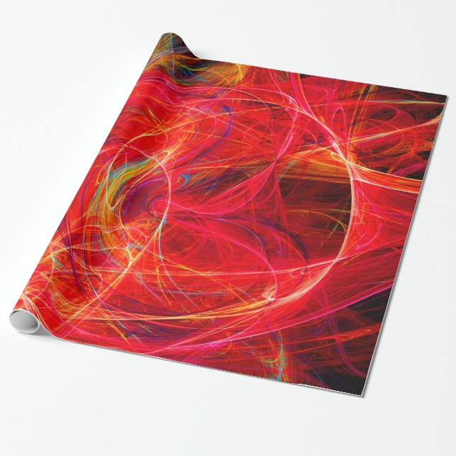 Papel De Presente Fractais Amarelos Abstrato de FOTÃO LOUCOS,Roios (Desenrolado)
