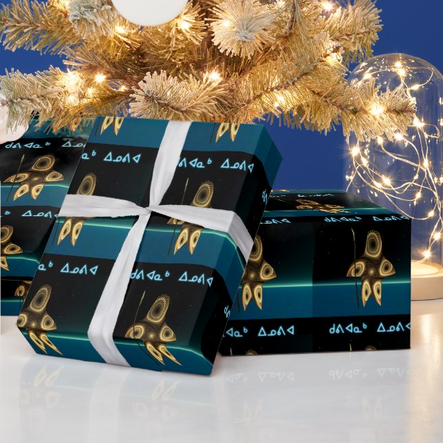 Papel De Presente Fractal Inuit Hunter - Kuvianak Innovia (Feriados)