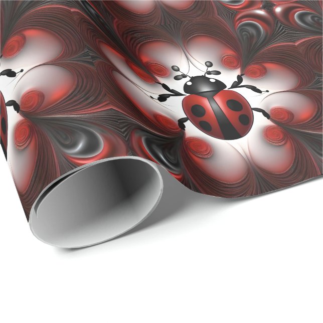 Papel De Presente Fractal Ladybird Art Design, (Ponta do rolo)