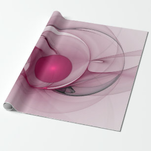 Papel De Presente Fractal Sinuoso, Arte Abstrato Moderno Rosa Berry