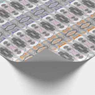 Papel De Presente Fragmentação do presente da cinza com faixas de