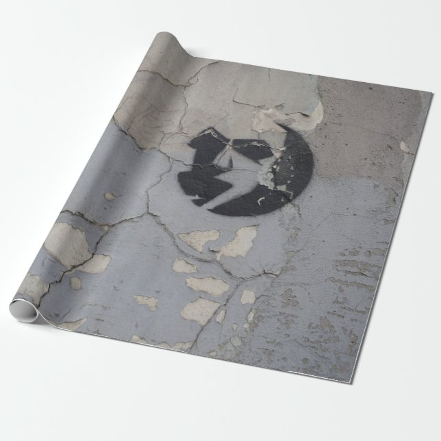 Papel De Presente Fragmento de pedra branca e negra (Desenrolado)