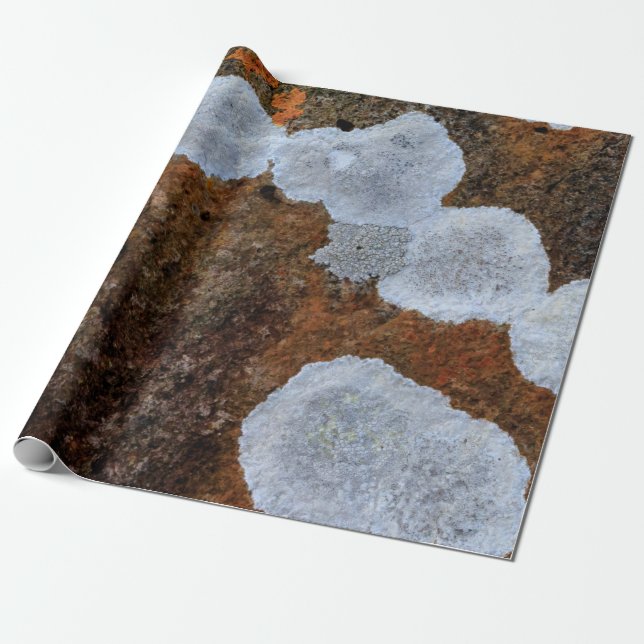Papel De Presente Fragmento de pedra castanha e branca (Desenrolado)