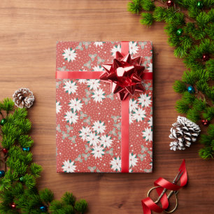 Papel De Presente Fragmento de Presente de Natal Floral