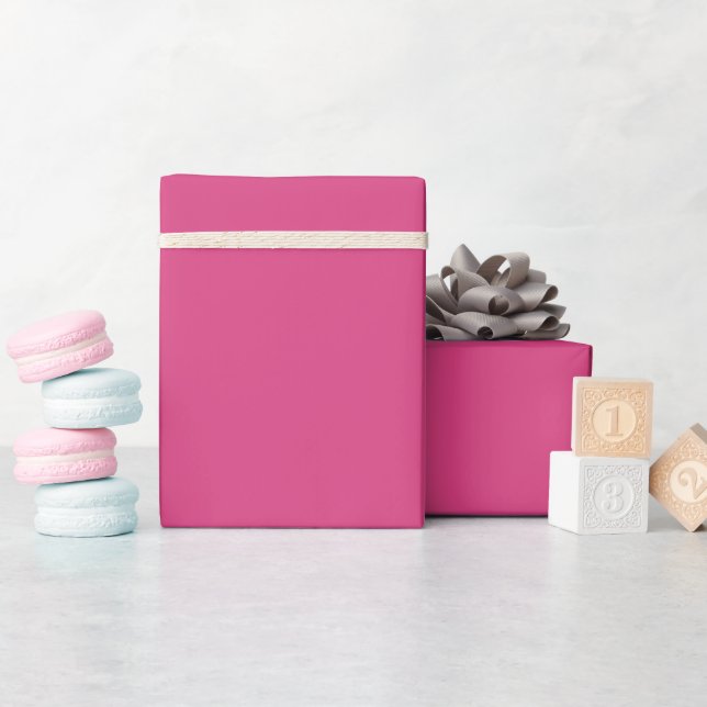 Papel De Presente Framboesa clara de cor sólida rosa claro (Chá de bebê)