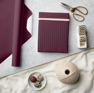 Papel De Presente Framboesa Escura Burgundy Vermelho Listras