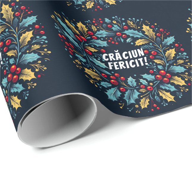 Papel De Presente Framboesas de groselhas, sob a bandeira romena (Ponta do rolo)