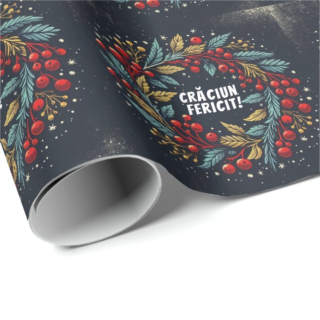 Papel De Presente Framboesas de groselhas, sob a bandeira romena (Ponta do rolo)