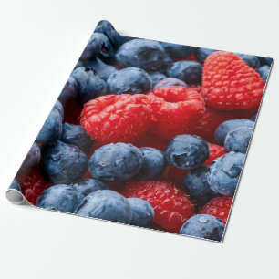 Papel De Presente Framboesas e amoras-vivas