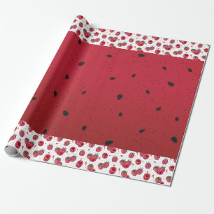 Papel De Presente framboesas suculentas frescas