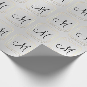 Papel De Presente Frame de metal Dourado preto das Cinzas Elegantes