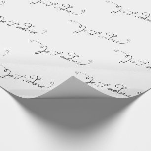 Papel De Presente Francês de Je T'adore para eu Adore o