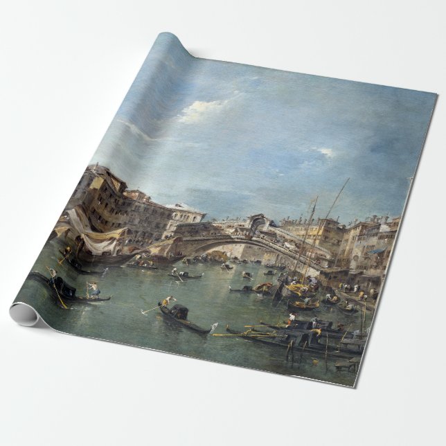 Papel De Presente Francesco Guardi Grand Canal com o Rialto (Desenrolado)