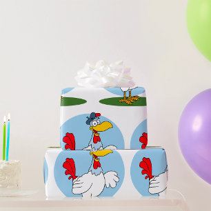 Papel De Presente Frango de Desenho Animado