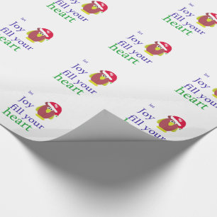 Papel De Presente Frango Engraçado com Dito Aquecedor de Coração