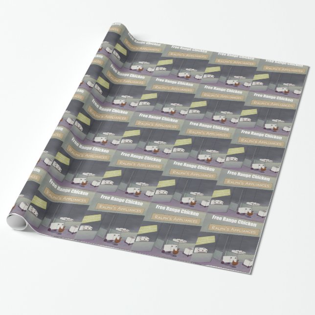 Papel De Presente Frango Engraçado de Vida Livre Rick London (Desenrolado)