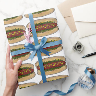 Papel De Presente Frankfurter Hot Dog Mostarda Hotdog Comida Relaxan
