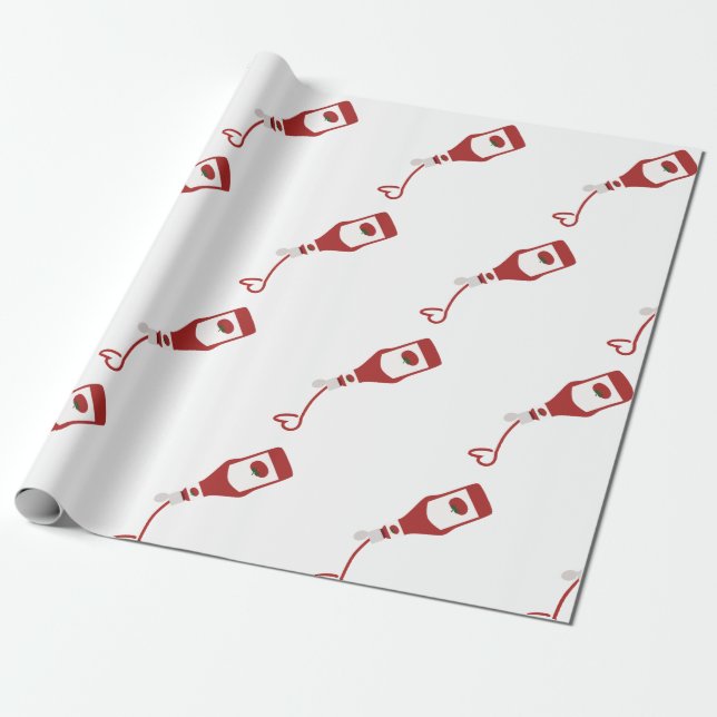 Papel De Presente Frasco de Ketchup (Desenrolado)