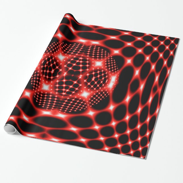 Papel De Presente Fratura de Neon Red (Desenrolado)