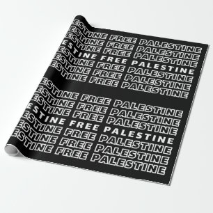 Papel De Presente FREE PALESTINE Repetir Design de tipografia de tex