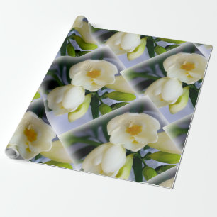 Papel De Presente freesia amarela branca