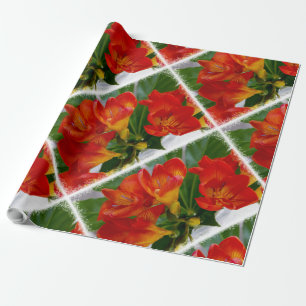 Papel De Presente Freesia vermelha
