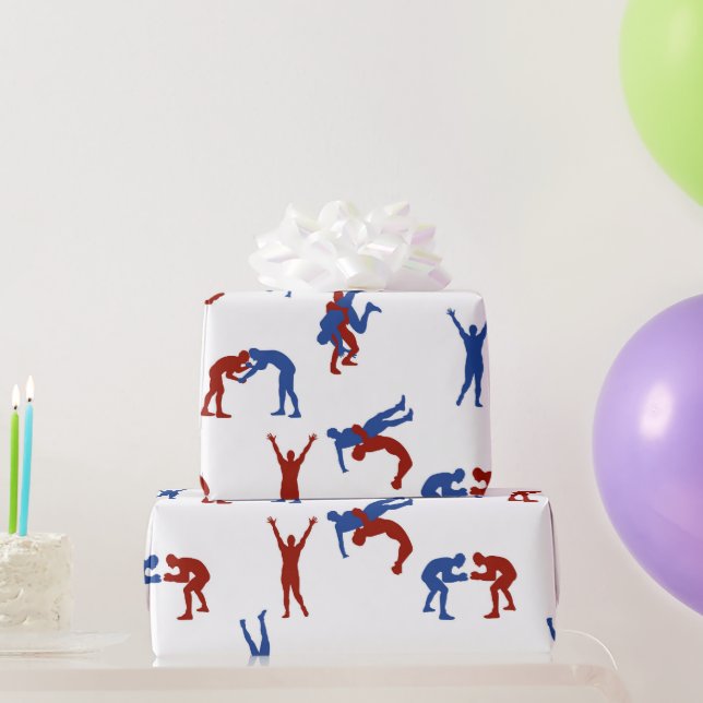 Papel De Presente Freestyle Greco Roman Luta Patterno (Presentes para festas)