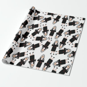 Papel De Presente Freiras Católicas Em Preto Habitam Presente
