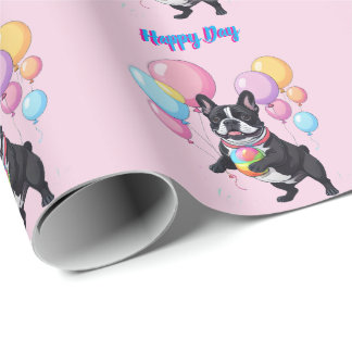 Papel De Presente French Bulldog Happy Day Französische Bulldogge 