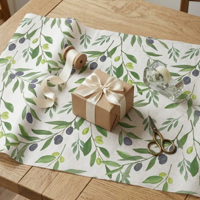 Papel De Presente French Country Olive Pattern  (Criador carregado)