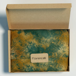 Papel De Presente Frente Dourada Emerald Deep Green
